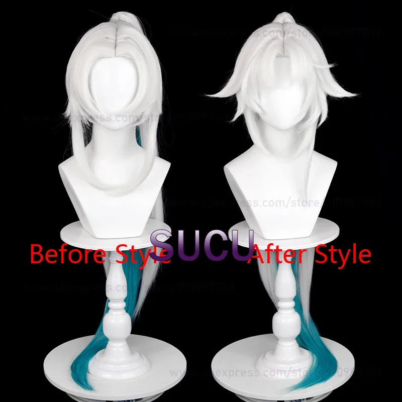 Feixiao-Peluca de Cosplay Honkai: Star Rail HSR FeiXiao, pelo de hombre largo de 105cm, pelucas de Halloween sintéticas resistentes al calor de Anime