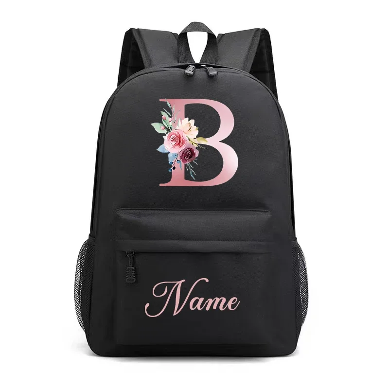 Mochila Nome Personalizado para Mulheres, Alta Capacidade, Impermeável, Mochila Universitária, Moda, Laptop, Mochilas Escolares, Cute Girl Travel Book Bag