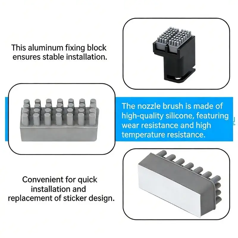 31BA Silicone Nozzle Cleaner Brush For P1P/P1S/X1C Printer Easy Maintenance Reusable