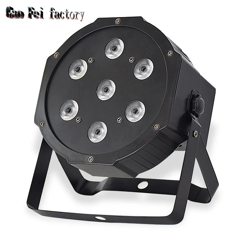 LED Flat Par 7X12W RGBW Light For Christmas New Party Theater Wedding Stage Lighting