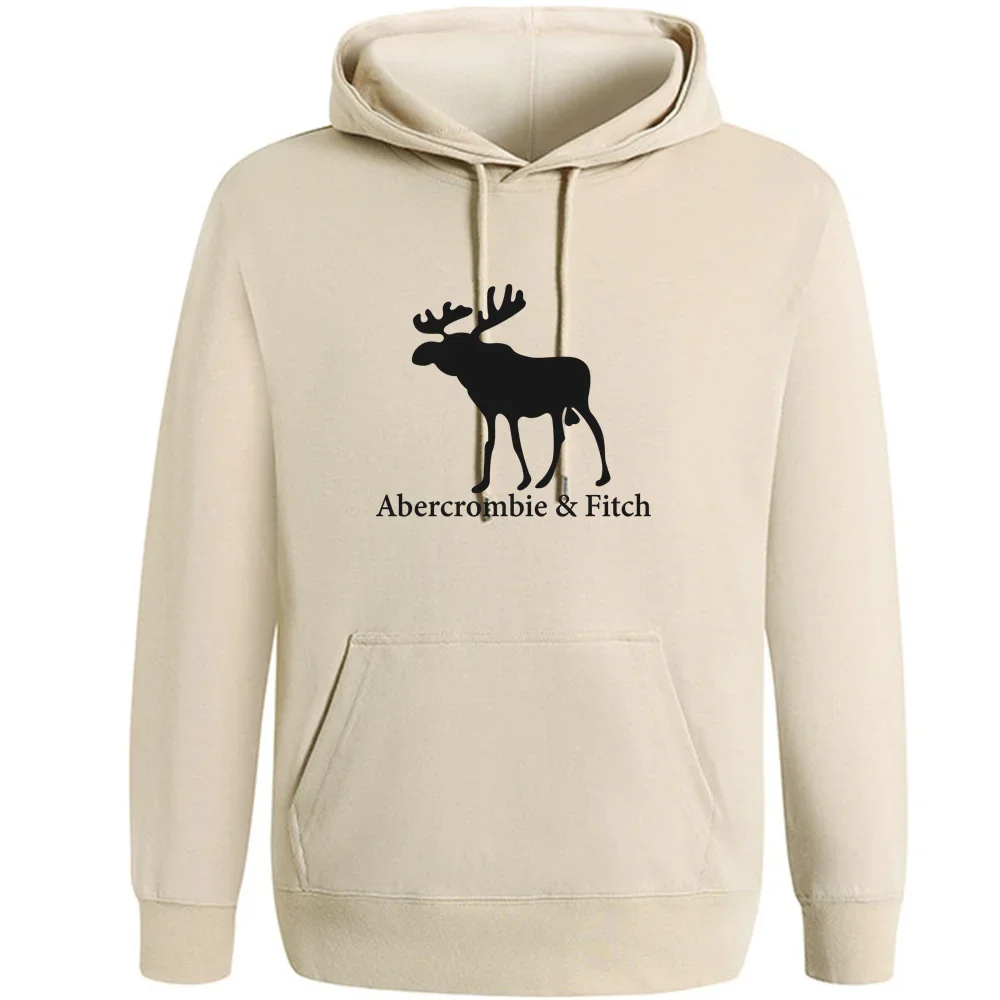 Men\'s Hoodies Autumn New Fashion Hoody Deer Print Plus Fleece Elastic Tops Pullover Casual Women Sweatshirts Hip Hop Streetwear