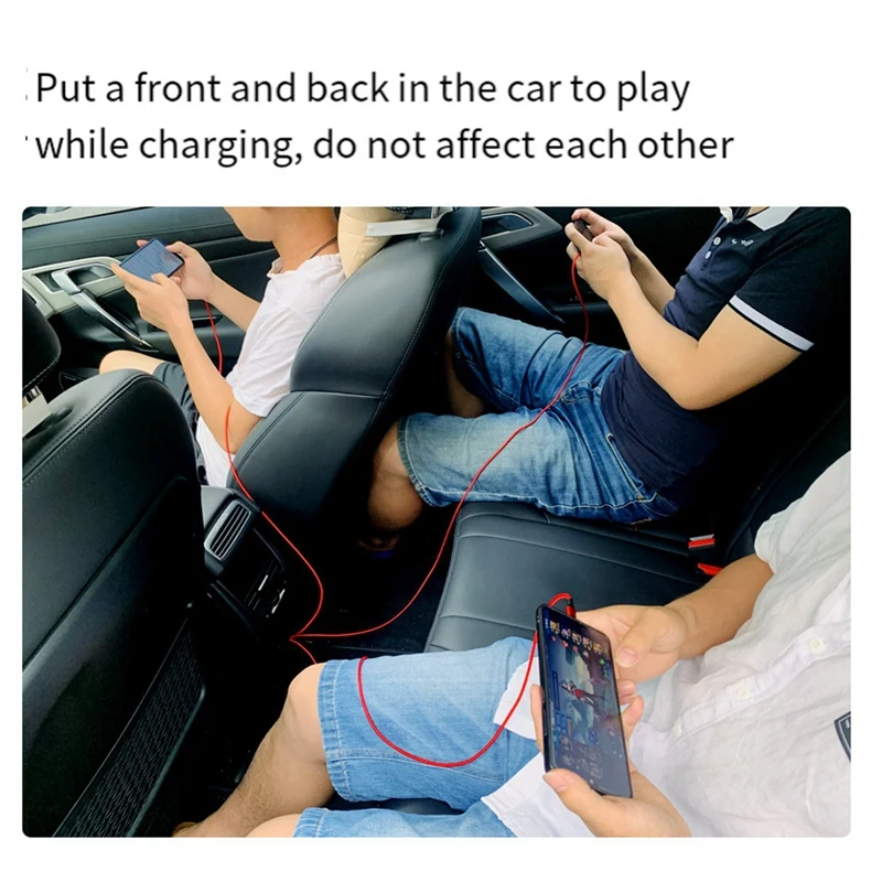 Kabel isi daya Tipe C Splitter, kabel pengisian daya Port ganda pengisian cepat 6A TYPE-C + perangkat TYPE-C