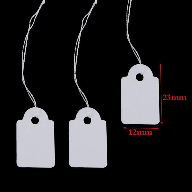 ป้ายราคากระดาษสี่เหลี่ยม12X23มม. 100ชิ้นแท็กราคานาฬิกาสายเปล่าสีขาวการ์ดแสดงเครื่องประดับป้ายโปรโมชันสำหรับขาย