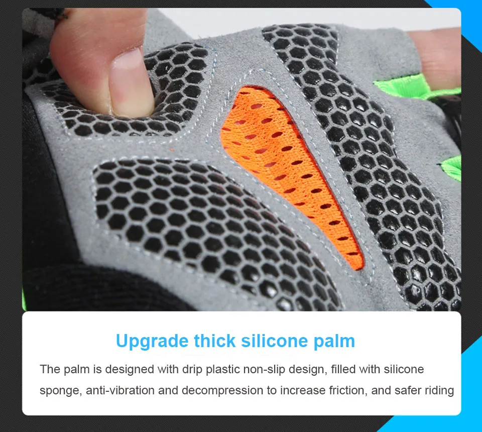 KoKossi Sports Half Finger Bike Gloves Outdoor Cycling Fitness Breathable Shock-Absorbing Anti Slip Running Gym Half Cut Gloves image 6