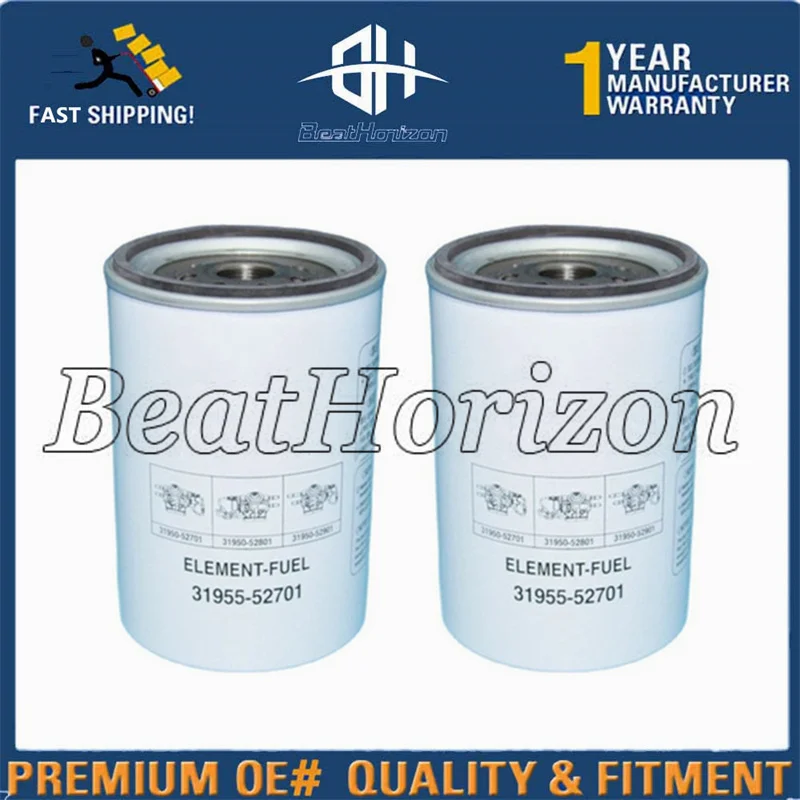 

2 Pcs Fuel Filter 31955-52701 31945-52161 11QA-71040 For Hyundai Excavator R150VS 1-14UNF