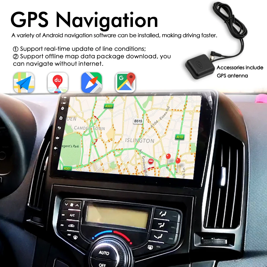 현대 I30 2006 2011 멀티미디어 비디오 플레이어, GPS 내비게이션, AI 음성 제어, 무선 카플레이, 자동차 라디오, 안드로이드 13, 8 + 128GB