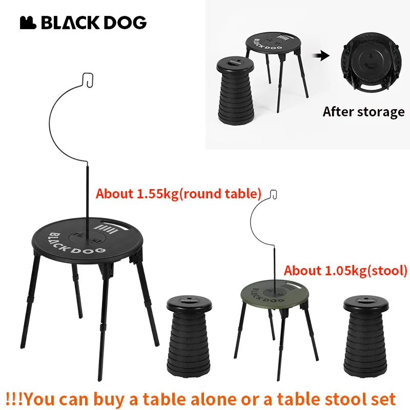 

Naturehike BLACKDOG Armored Wheel Multifunctional Camping Table Stool Integrated Portable Storage All Aluminum Table Legs High