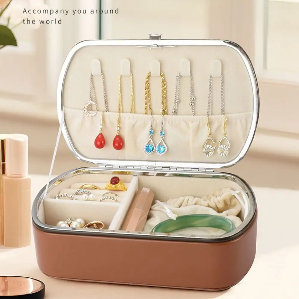 PU Jewelry Packing Bag Large Capacity Multi-function Jewelry Display Box Necklaces Divided Grids Earrings Storage Case Travel