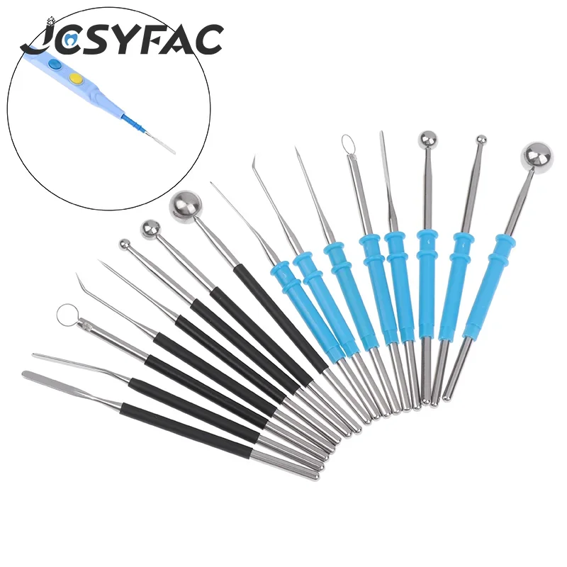 Electrodo de lápiz de cautería electroquirúrgico, lápices de diatermia electroquirúrgica, electrodos artroscógicos, punta de hoja, electrodo de bola