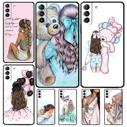 Familie Mom Girl Women Case For Samsung Galaxy S23 FE S22 Ultra S20 S21 FE S8 S9 S10 Plus Note 10 20 Ultra Cover