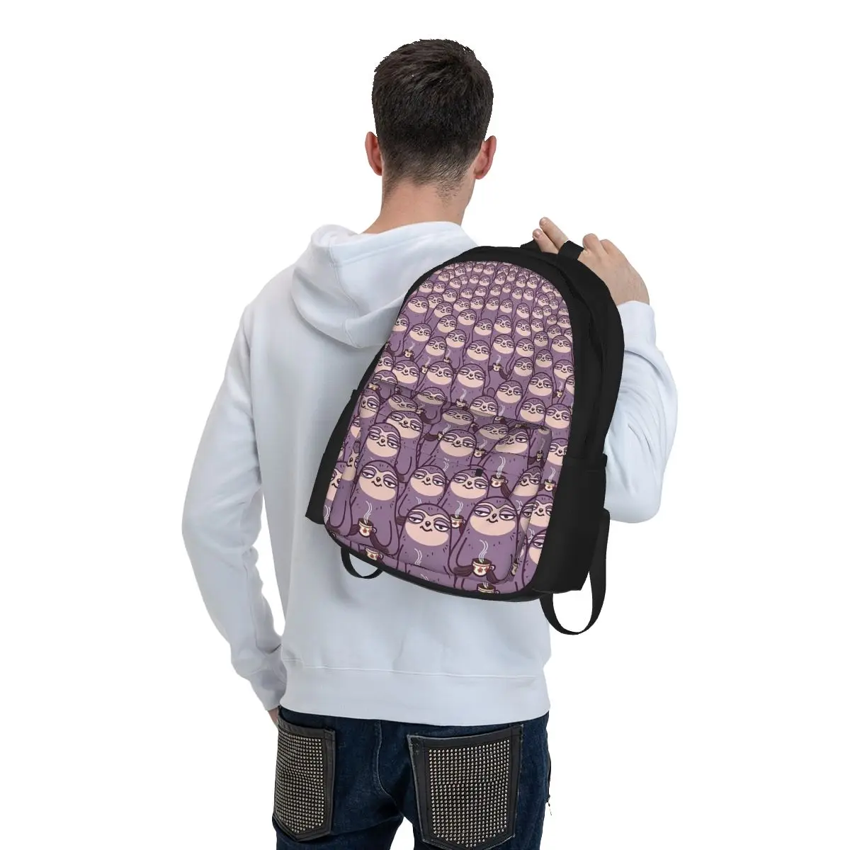 Faultier-elastische Rucksäcke Jungen Mädchen Bücher tasche Kinder Schult aschen Cartoon Kinder Rucksack Reise Rucksack Umhängetasche große Kapazität