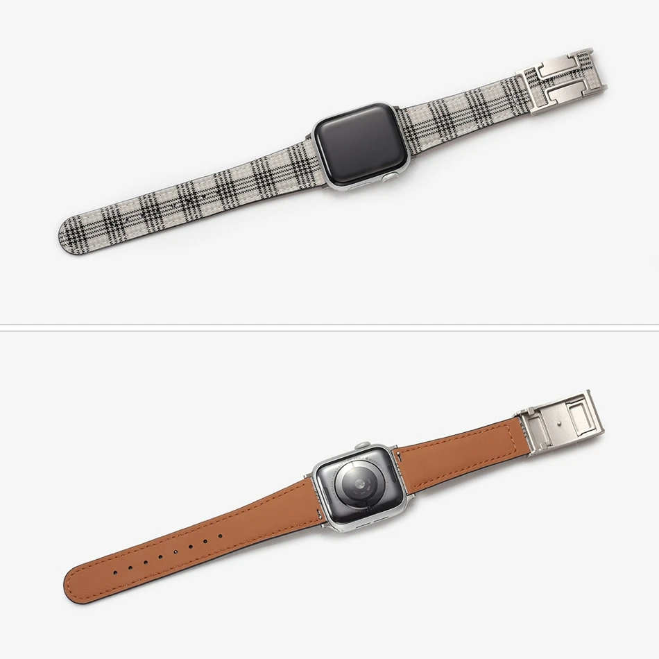 H buckle plaid magnetic Strap For Apple iWatch Series 10 9 8 7 6 5 4 SE Ultra 2 Band 46 38/40/41 44/42/45/49 mm Luxury Bracelets