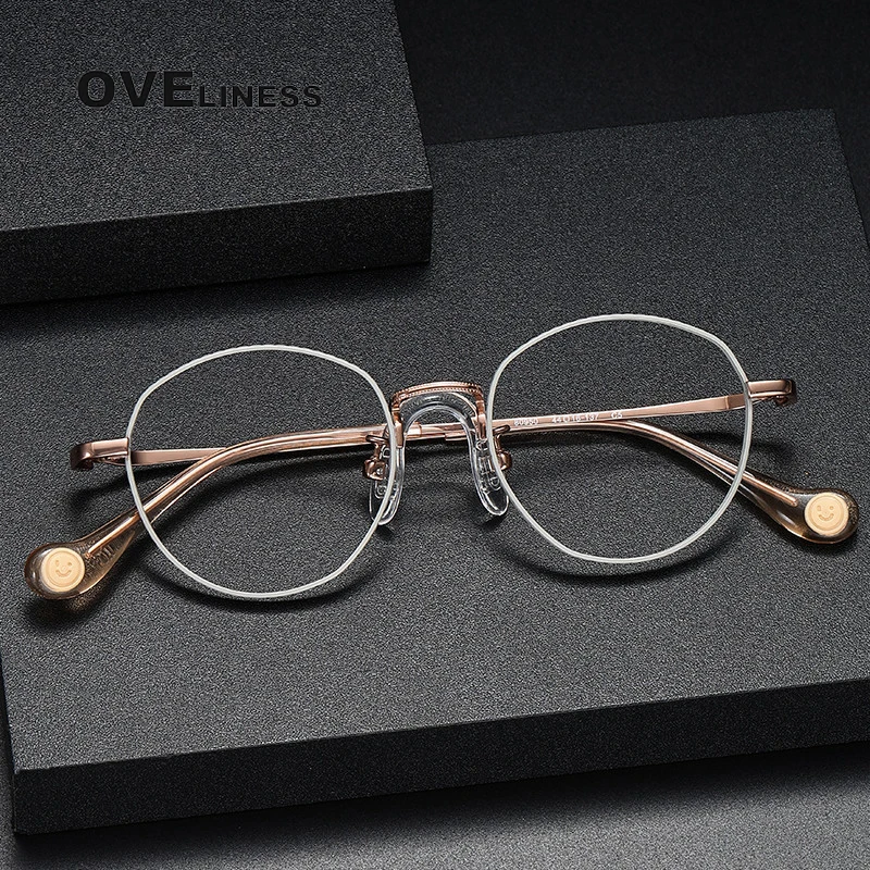 

Vintage Pure Titanium Eyeglasses Frame Men Retro Luxury Brand Optical Glasses Frame Women 2024 New Prescription Myopia Eyewear