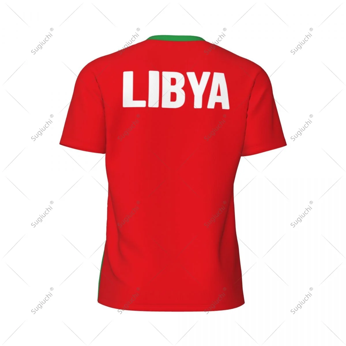 Libya Flag Men Sports T-shirt Women Tees jersey for Soccer Football Running Bike Tennis Fitness Fans view 4