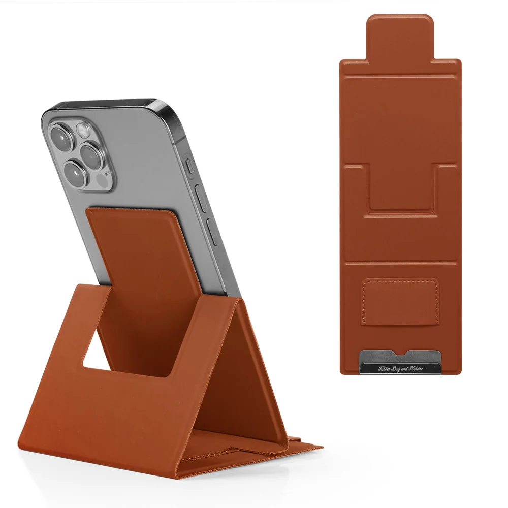 

Universal Stand Foldable Leather Holder for iPhone 16 15 14 13 12 Pro Max Plus for Samsung S24 S23 Ultra FE S22 S21 Desk Support