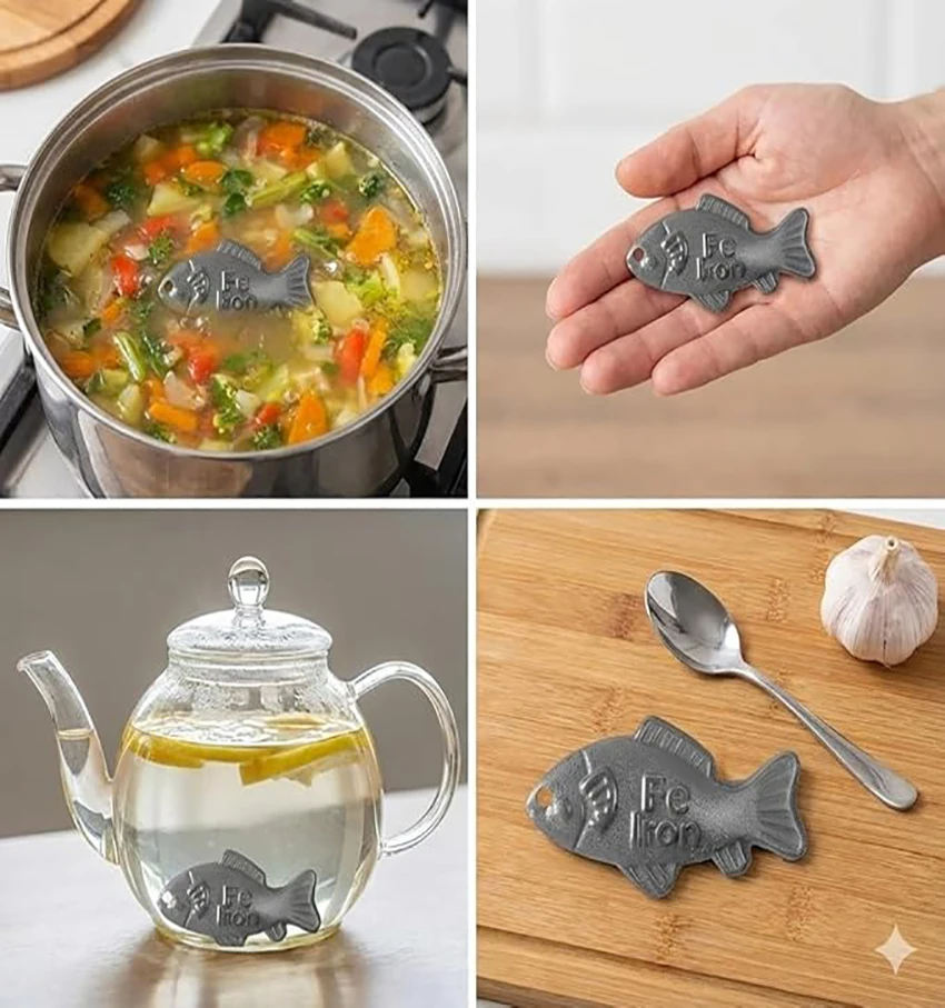 Cooking Iron Fish Supplement Safe Healthy Kitchen Tool Natural Iron Source for Home Cooking Daily Meals 1Pack