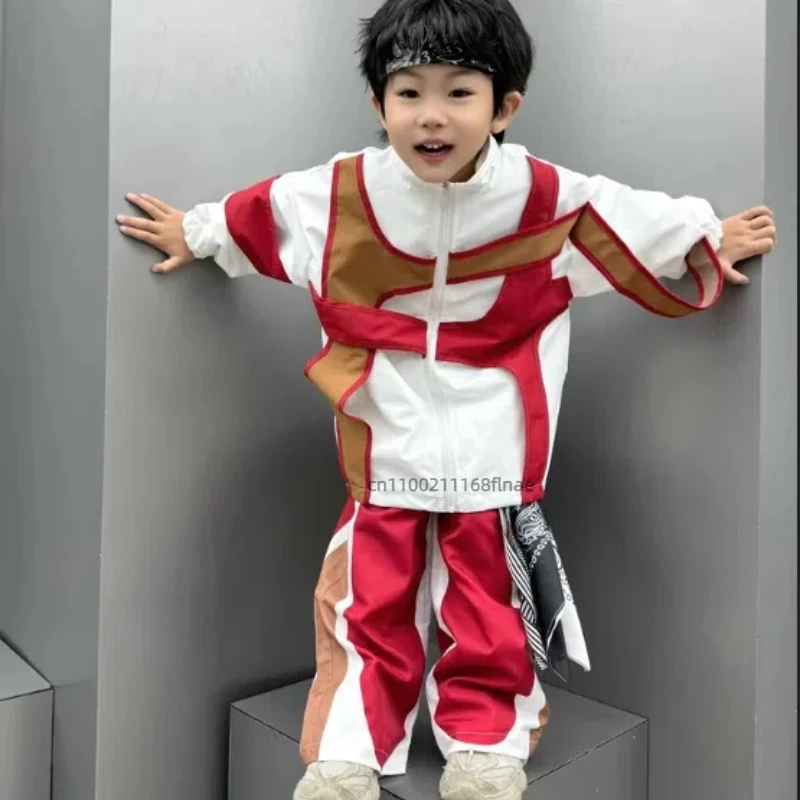 Street Dance-Kleidung für Kinder, Street Dance-Hoodies der Hip-Hop-Marke, Freizeit-Jacken- und Hosen-Sets, Performance-Kosten für Kinder