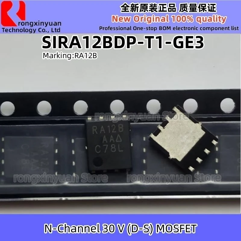 MOSFET do N-canal, 10 PCes, SIRA12DP-T1-GE3, RA12, SIRA12DP, SIRA12, SIRA12BDP-T1-GE3, RA12B, SIRA12BDP, SIRA12B, 30 V, D-S, MOSFET, 100% novo