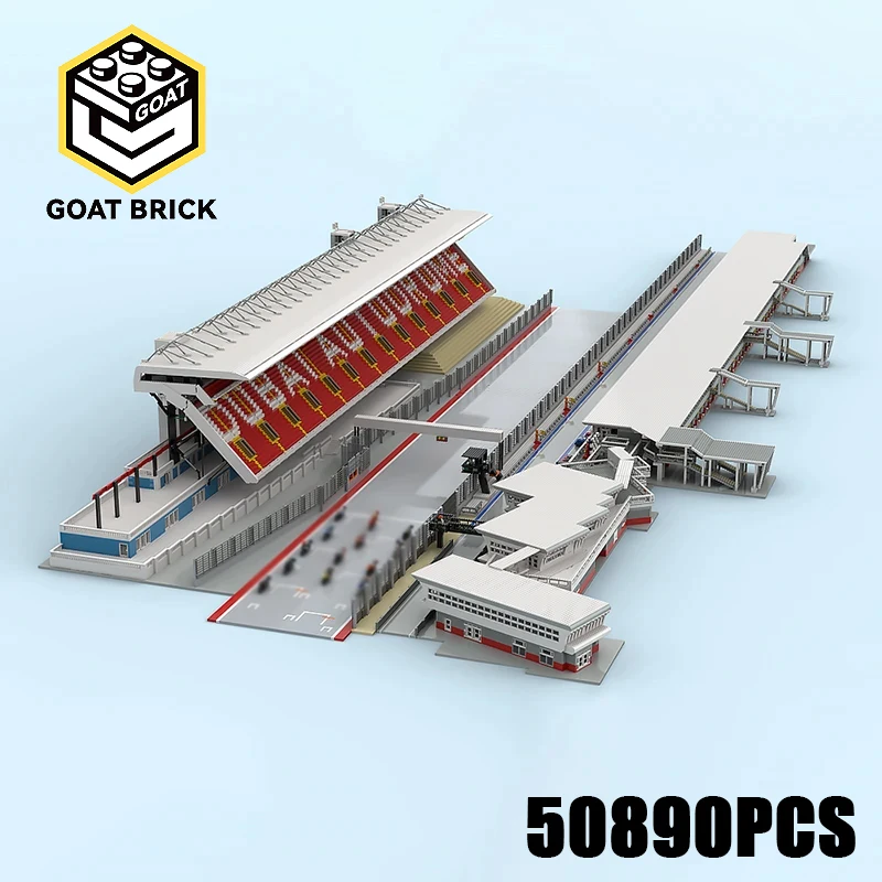 Moc Building Blocks Dubai Autodrome Start Line Complex Technology Modular Bricks Model  Gifts Christmas Toys DIY Sets Assembly