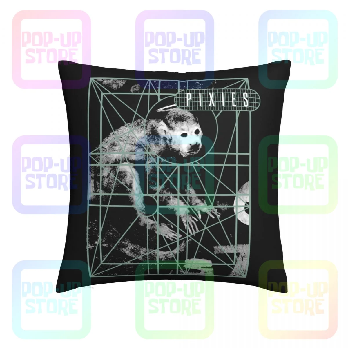 Print The Pixies Monkey Grid Punk Indie Alternative Rock Music Band Throw Pillow Cover Pillowcase Thickened