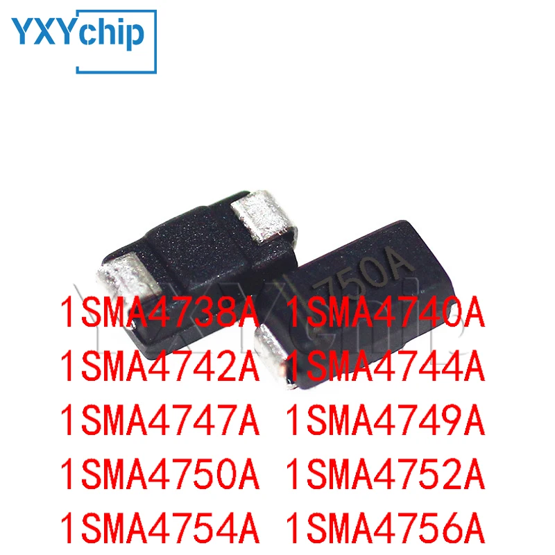 50PCS Zener Diode 1SMA4738A 1SMA4740A 1SMA4742A 1SMA4744A 1SMA4747A 1SMA4749A 1SMA4750A 1SMA4752A 1SMA4754A 1SMA4756A DO-214AC