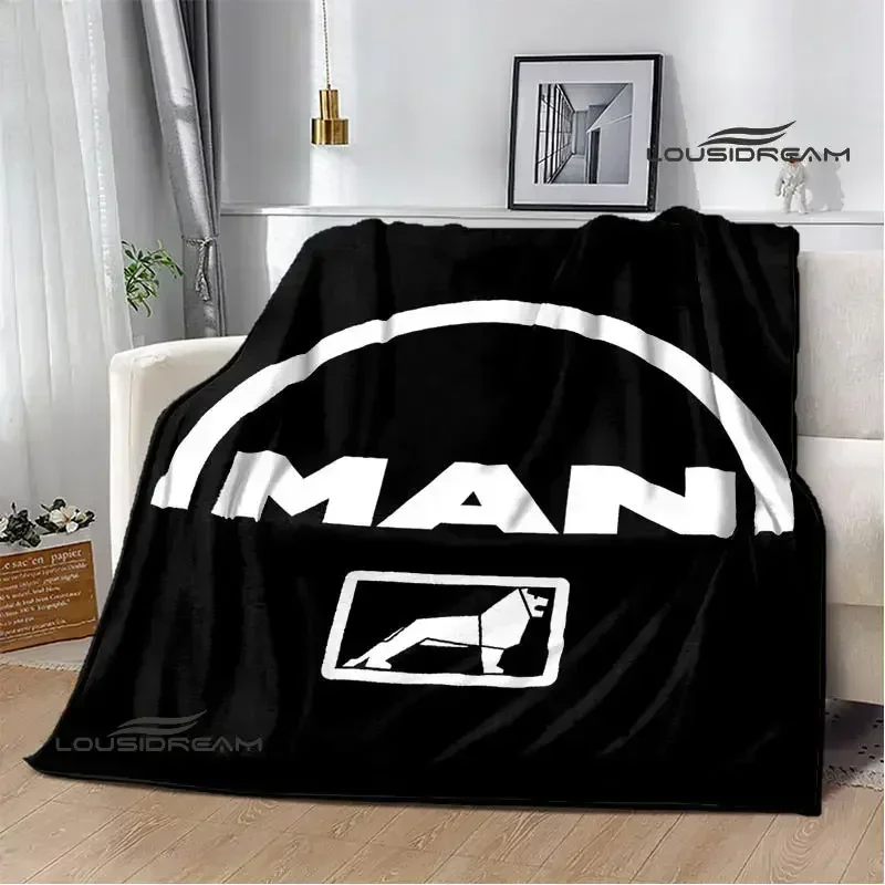 

Man truck logo printed blanket Flannel Soft Comfort Blanket Home Travel Blanket blankets for beds Picnic blankets Birthday Gift