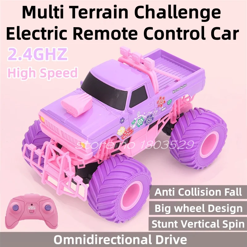 Multi Terrain Challenge RC Car 2.4G Big Wheel Off Road Climbing Anti Collision Bumper Electric Remote Control Car Kids Toy Model