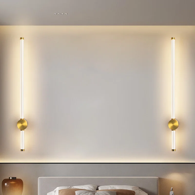 الحديثة وحدة إضاءة LED جداريّة مصباح شمعدانات جدارية النحاس الجدار ضوء الاكريليك عاكس الضوء إضاءة داخلية لغرفة المعيشة الممر تركيب المصابيح #3