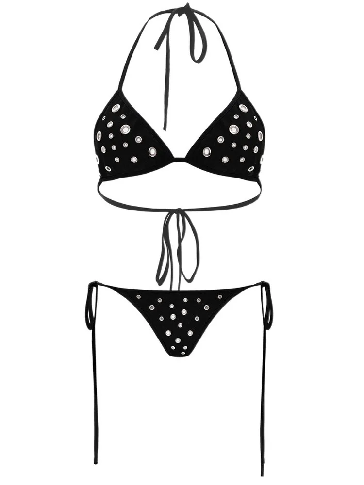 2025 Wave Point Hanging Neck Sexy Hot Girl Bikini Casual Fashion Set y2k