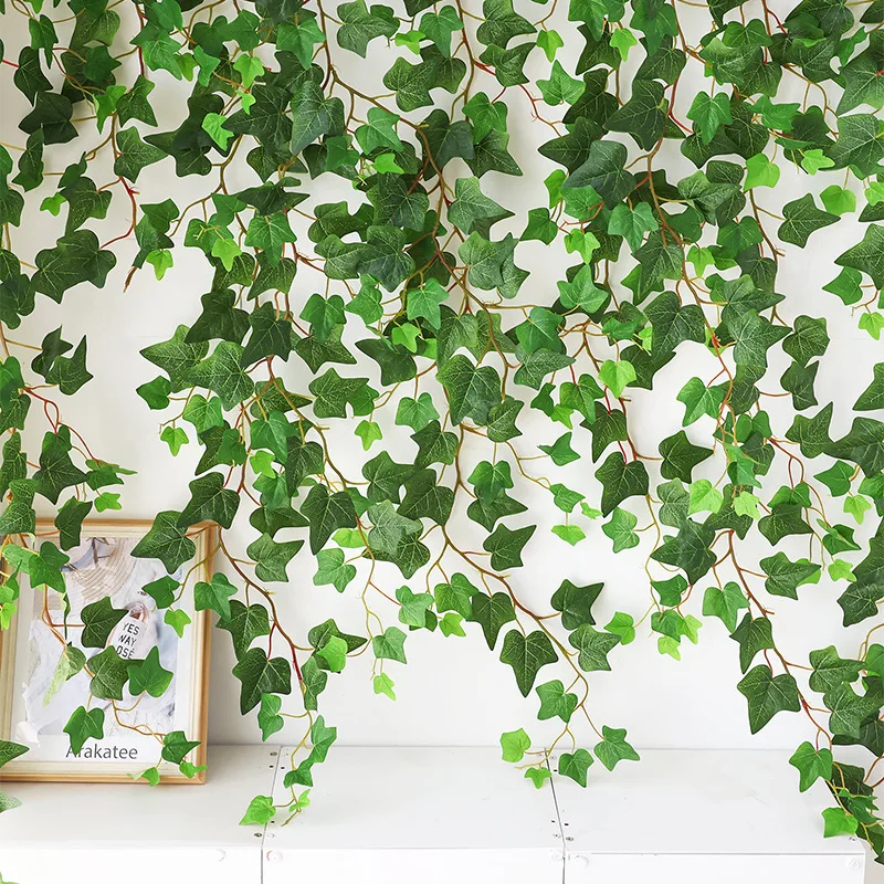 1pcs 80 leaves 160Cm Fake Green Silk Artificial Hanging Ivy Plants Vine Diy For Home Wedding Party Bathroom Garden Decoration