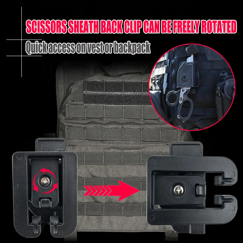 Raptor Notfallschere, multifunktionale Schere mit Gurtschneider und Glasbrecher mit kompatiblem Holster – Detail 9