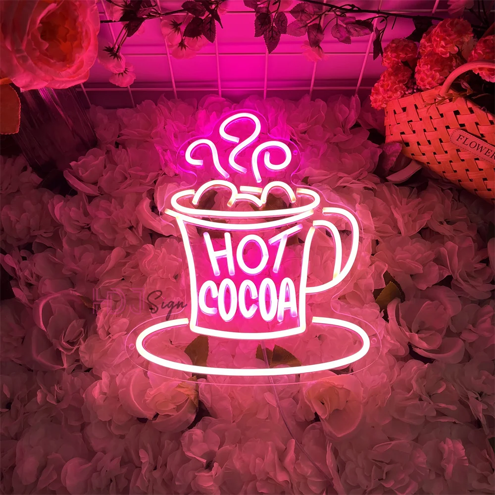 Hot Coffee Led Neon Sign Coffee Shop Hanging Wall Decor Open Neon Light for Bar Restaurant Cafe Store Decoration Business Signs