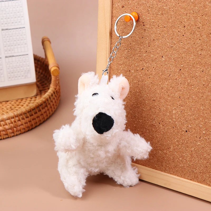 1PC Lovely Cartoon Puppy Plush Toy Stuffed Animal Doll Keychain Plush Doll Toys Car Key Accessories Backpack Pendant Bag Charms