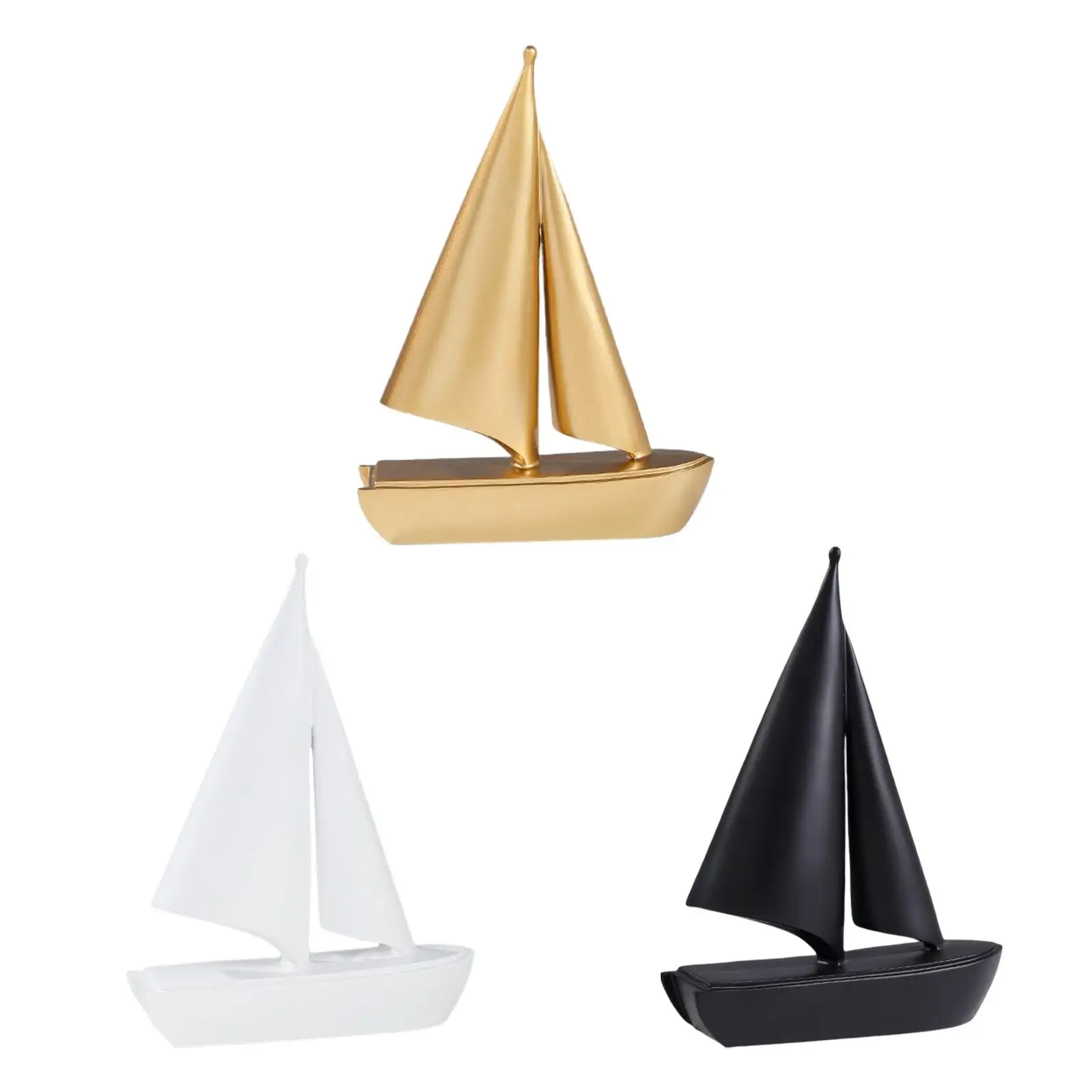 Modern Sailing Boat Figurine Collectable Sailboat Model Creative Sailing Ship Statue for Anniversary Cabinet Desk Decorations