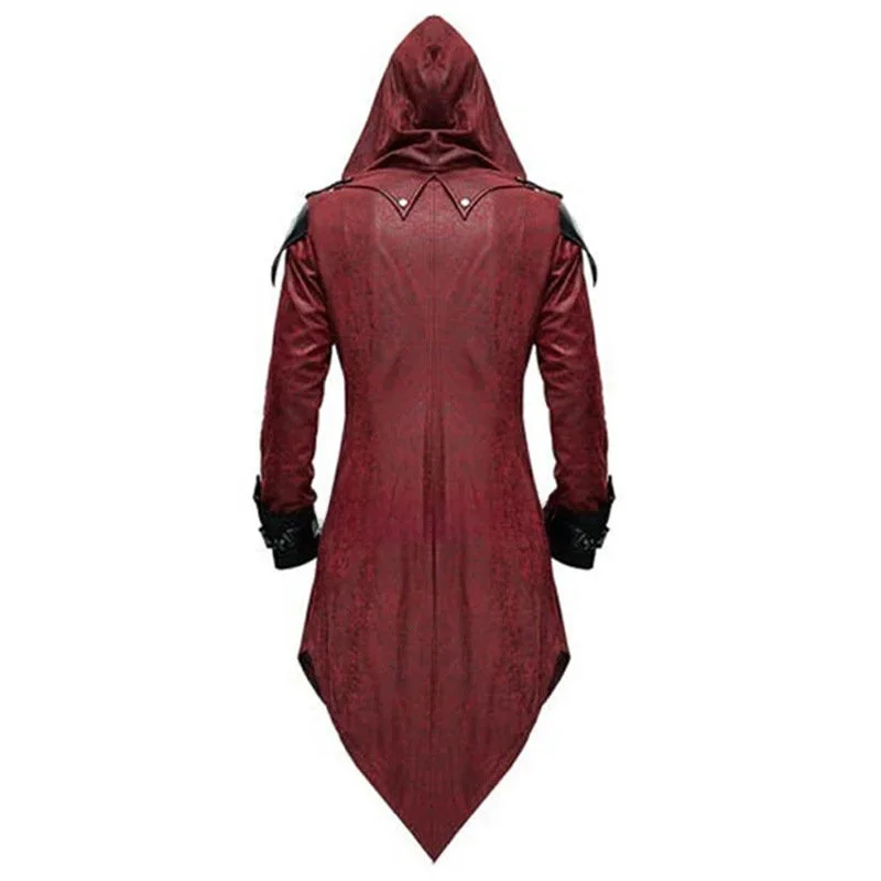 2 Color Assassin Cosplay Medieval Man Streetwear Hooded Jackets Outwear Costume Edward Assassins Creed Halloween Costume@0Z*