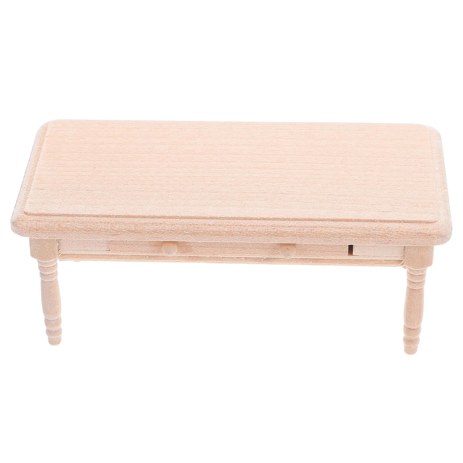 Ministoel Poppenhuis Miniatuur Ladetafel Bureau met Koffieaccessoires Beige Dollhoue Meubilair