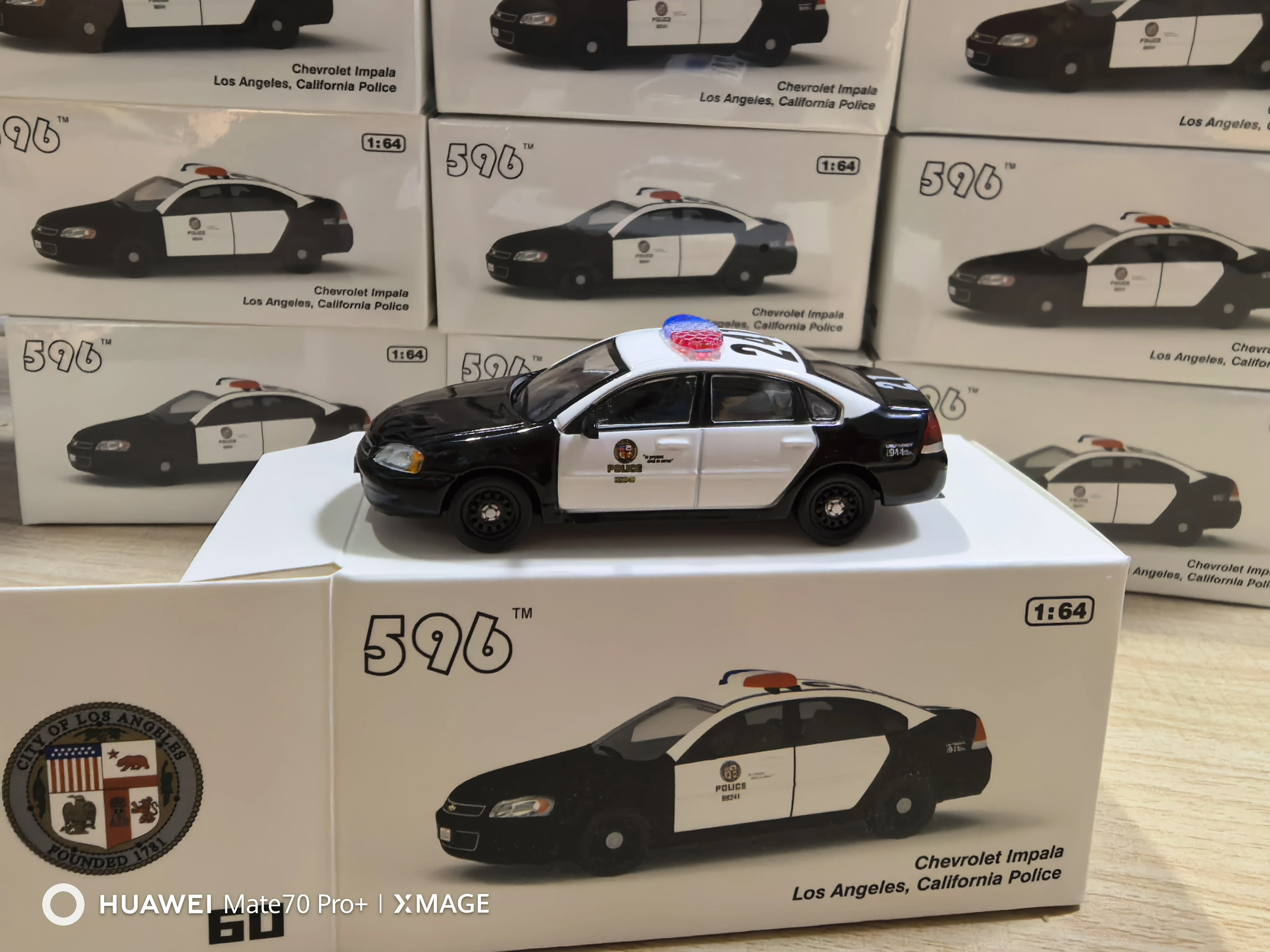 596 Model 1:64 Impala Los Angeles police car Collection die cast alloy car model decoration gift