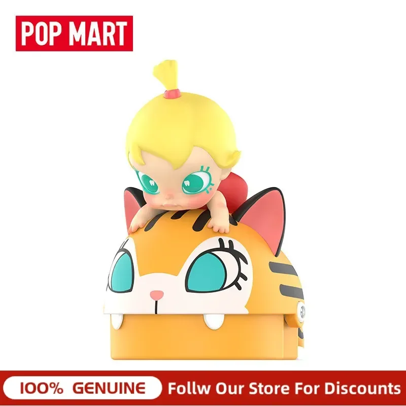 POP MART Baby Molly Big Ear Meow Prank Figurine, echtes PVC-Sammler-Kunstspielzeug, niedliche Desktop-Dekoration, Geschenk für Sammler.