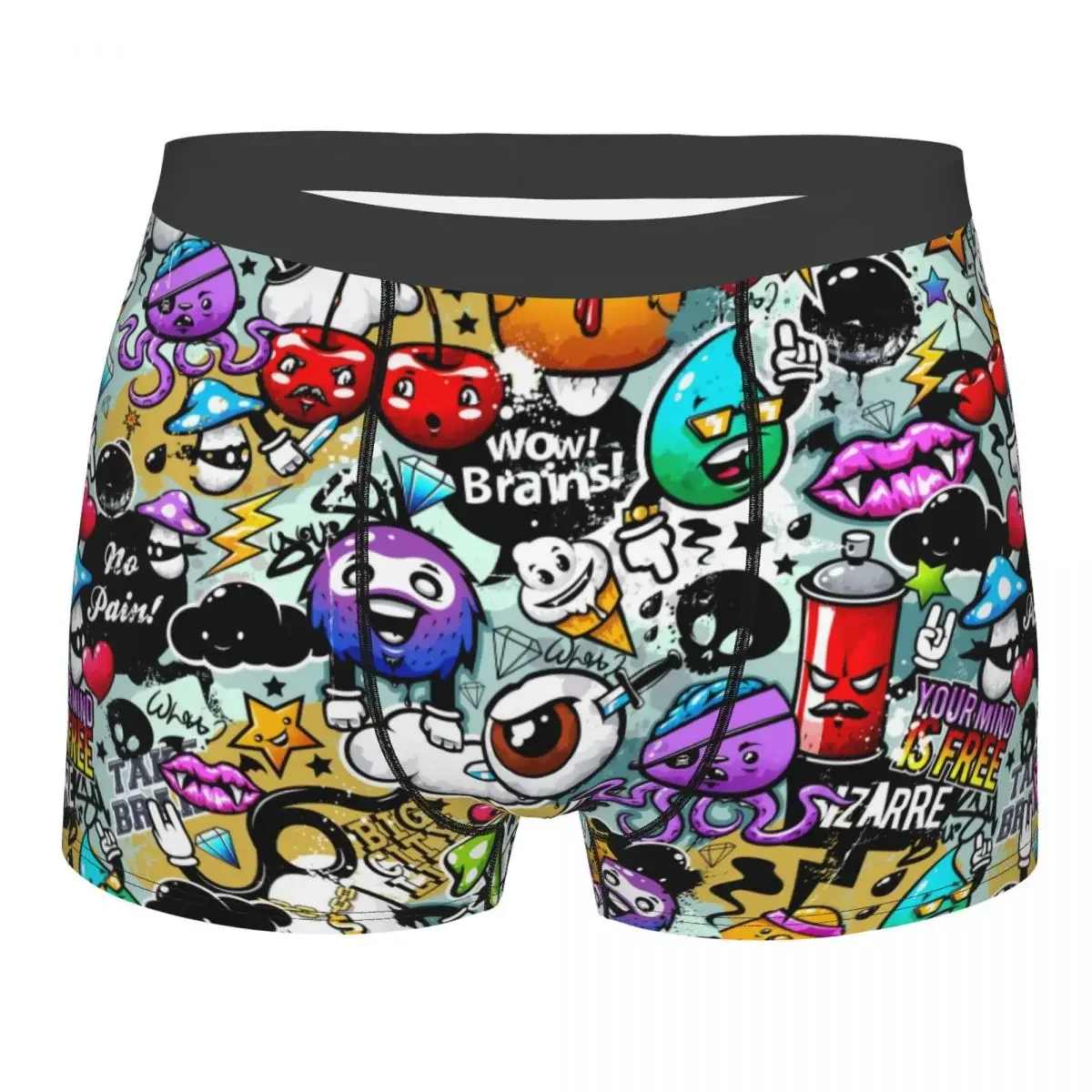 

Custom Male Sexy Funny Streetart Graffiti Cartoon Art Underwear Boxer Briefs Men Breathable Shorts Panties Underpants