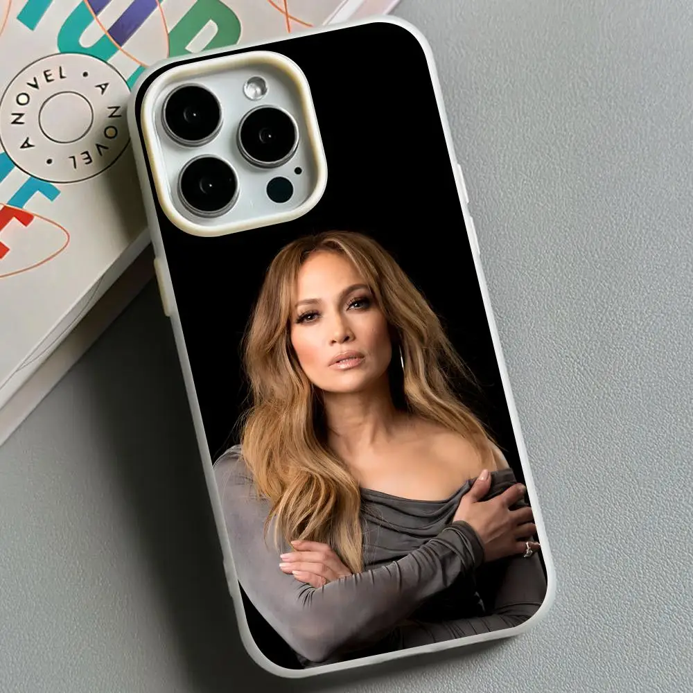 Чехол для телефона Jennifer Lopez для iPhone 17 16 15 14 13 12 11 Air Pro Max Plus, двухслойный, белый, с эффектом желе