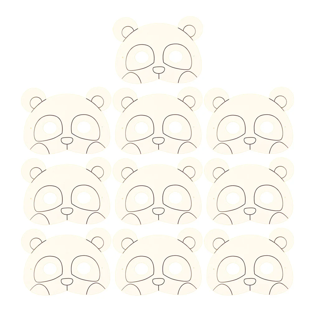 

10Pcs Graffiti Animal Masks White Paper Craft Kits DIY Coloring Fun Party Paper Masks Art Supplies White Mask