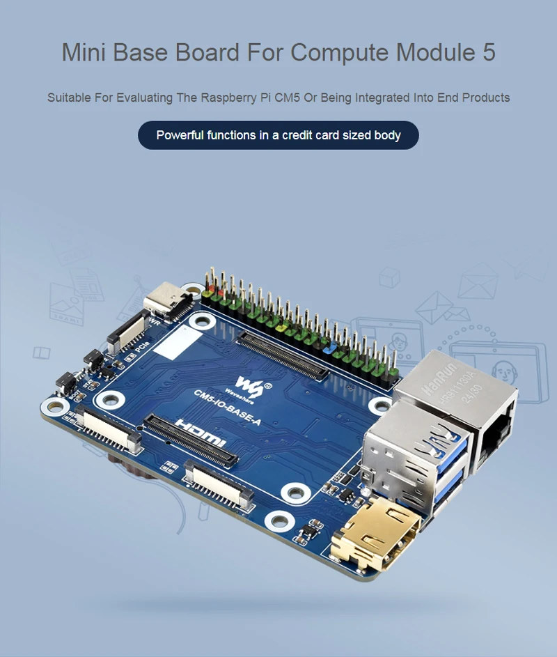 Плата разработки Raspberry Pi CM5 на базе платформы, вычислительный модуль CM5 IO BASE A, плата для Raspberry Pi