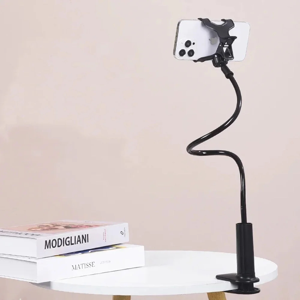 

Universal Phone Holder Clip Mount Bed Desk Lazy Flexible Gooseneck Clamp Long Arms For iPhone 15 16 Bed Desk Mobile Phone Holder