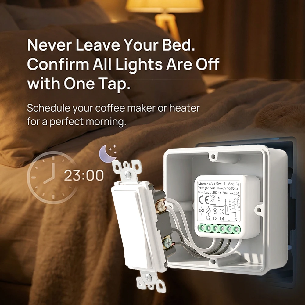 Módulo de interruptor inteligente, disyuntor WiFi, Automatización del hogar inteligente, compatible con Homekit, Alexa, Google