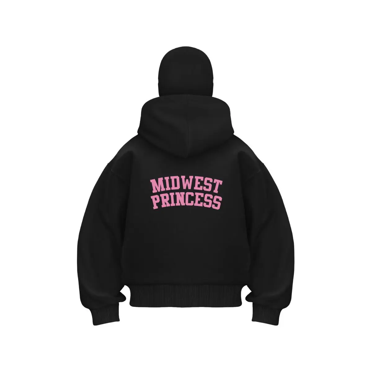 Midwest Princess Text Design Men's Balaclava Zip Hoodie Warm Winter Outdoor Casual Sweatshirt