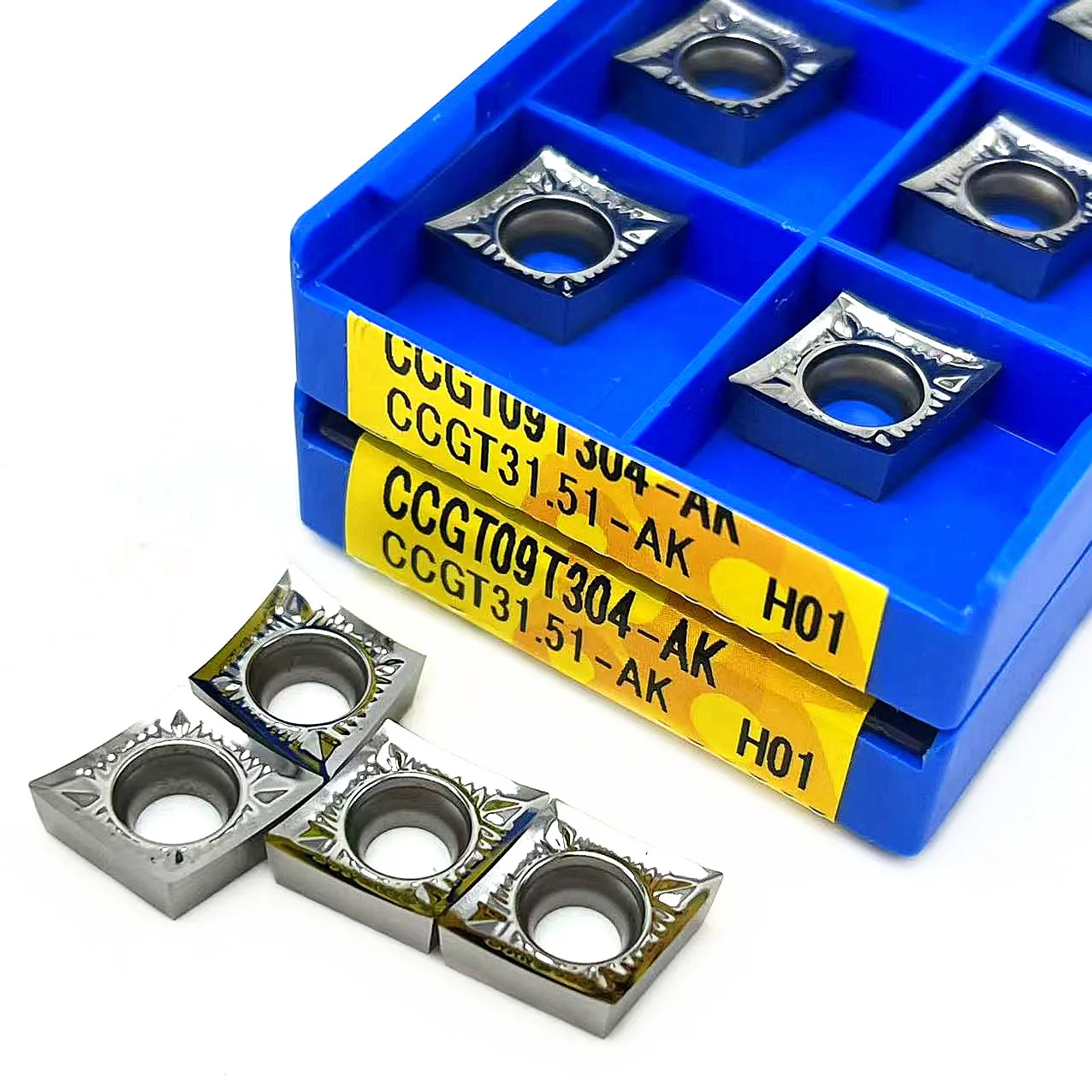10 قطعة CCGT09T302 CCGT09T304 CCGT09T308 AK H01 الألومنيوم كربيد إدراج فهرسة التصنيع باستخدام الحاسب الآلي إدراج الداخلية قطع تحول أداة CCGT