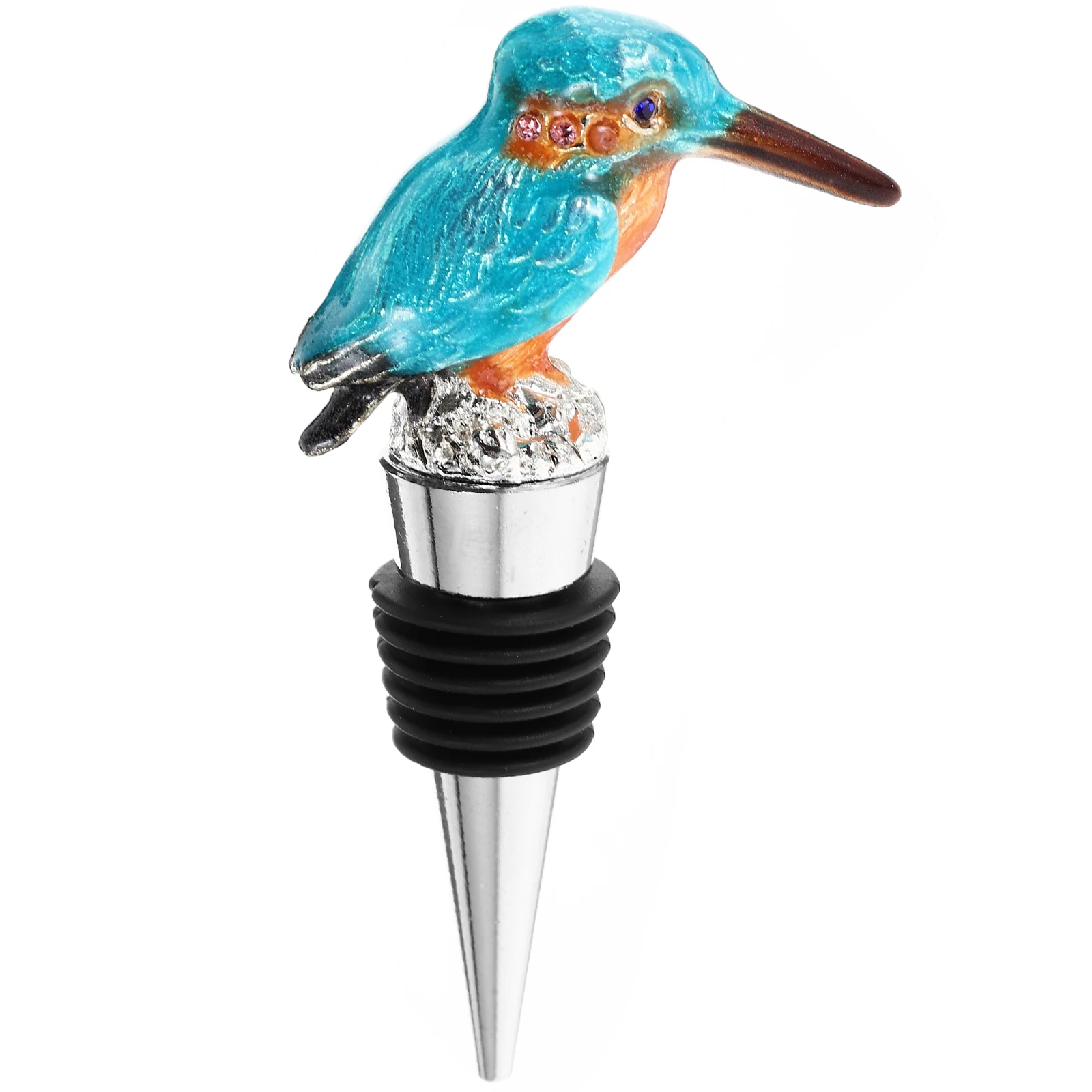 

Creative Kingfisher Bottle Stopper Silver Bird Shape Preservation Plug Reusable Sealing Stoppers Glass Bottles