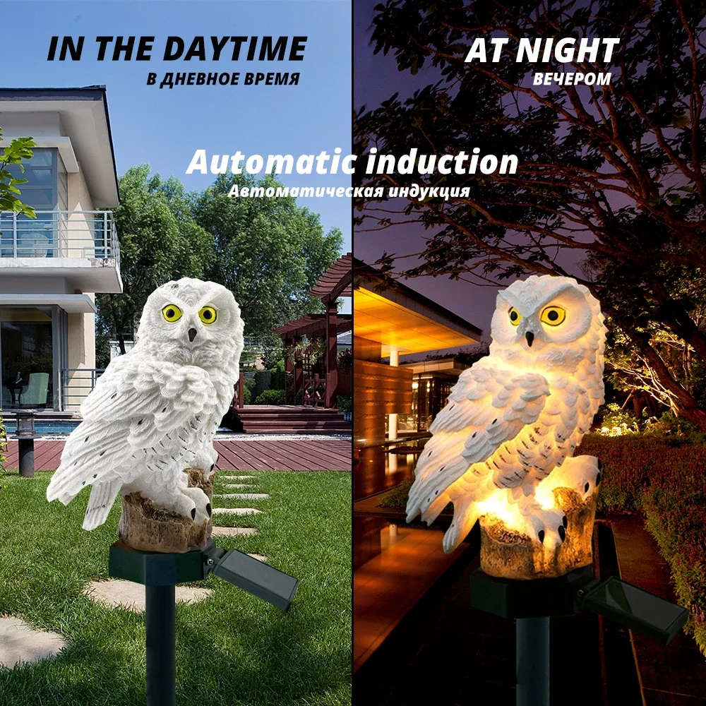 Imagem -02 - Led Solar Owl Ground Light Courtyard Lamp Garden Lights Outdoor Stake Light Pathway Decor Pátio Lanterna Impermeável