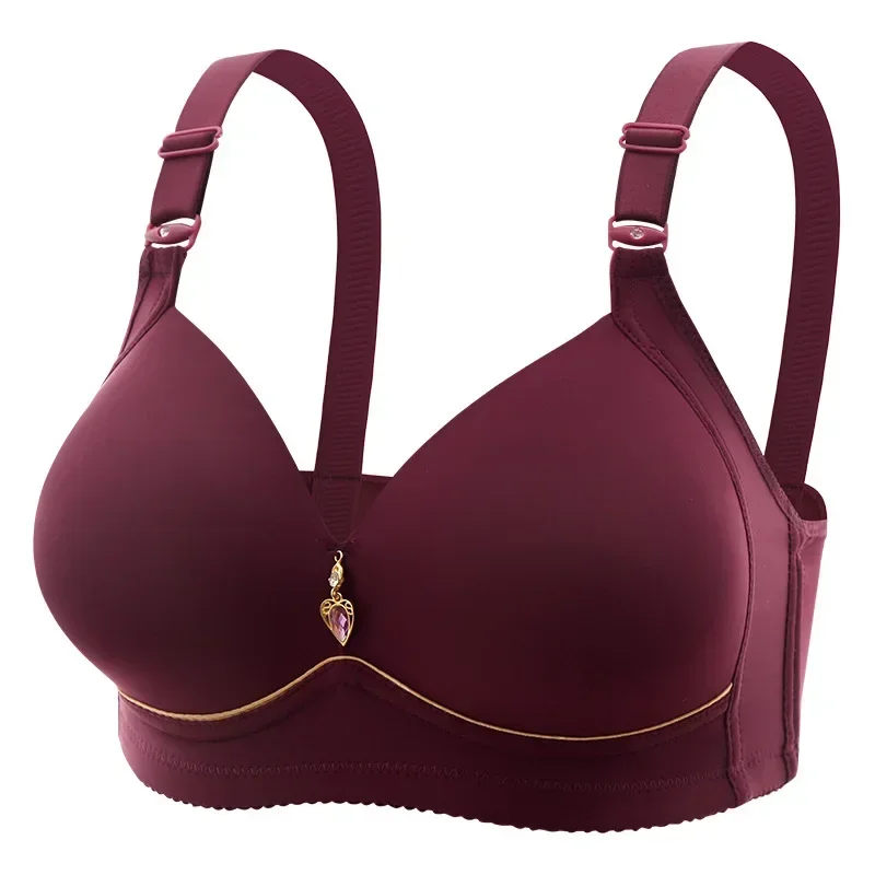 Reggiseno per mamma senza anello in acciaio Intimo da donna raccolto traspirante Coppa sottile non magnetica Reggiseno da donna obese lucido