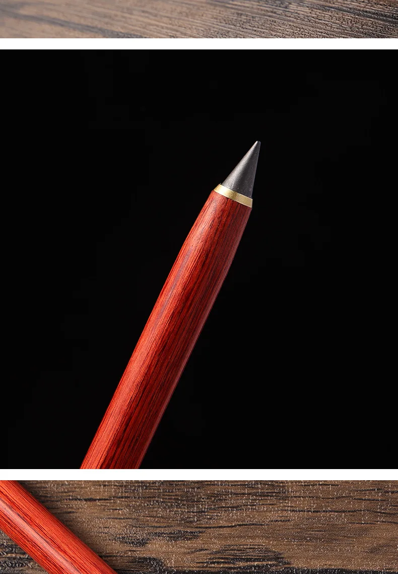 1 Stück Holz-Ewigkeitsstift HB mit 5 Stifteinsätzen, muss nie angespitzt werden, bruchsicher, ideal für Schüler, zum Skizzieren und Zeichnen, hochwertige Ausführung. – Detail 8